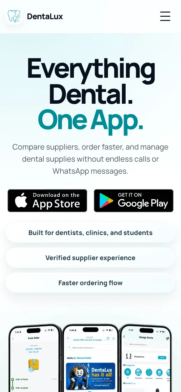 DentaLux customer app — live on the App Store and Google Play